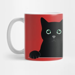 Black sad cat Mug